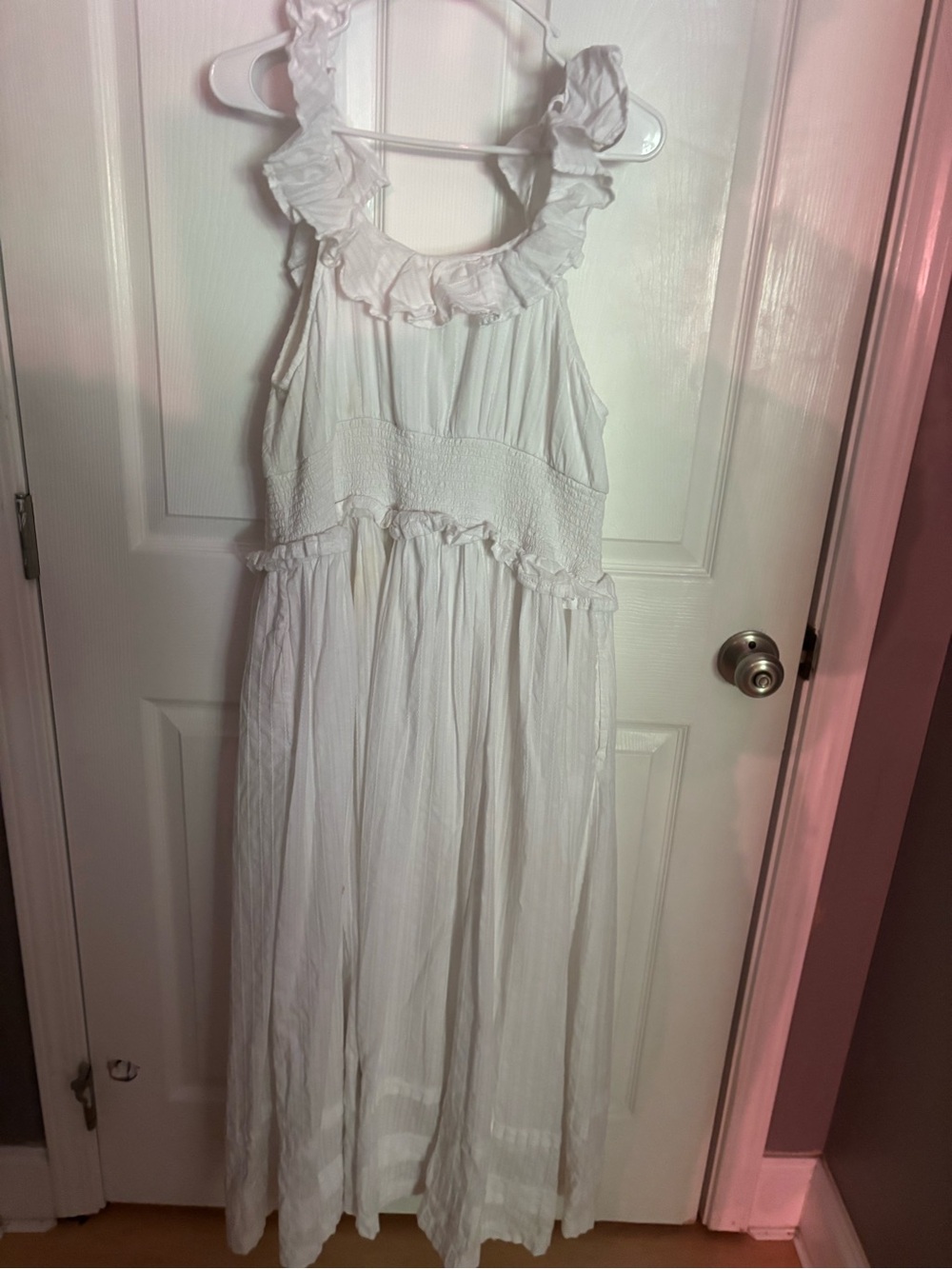 Anthropologie Pilcro ruffled smocked waist button up dress - Picture 9 of 10